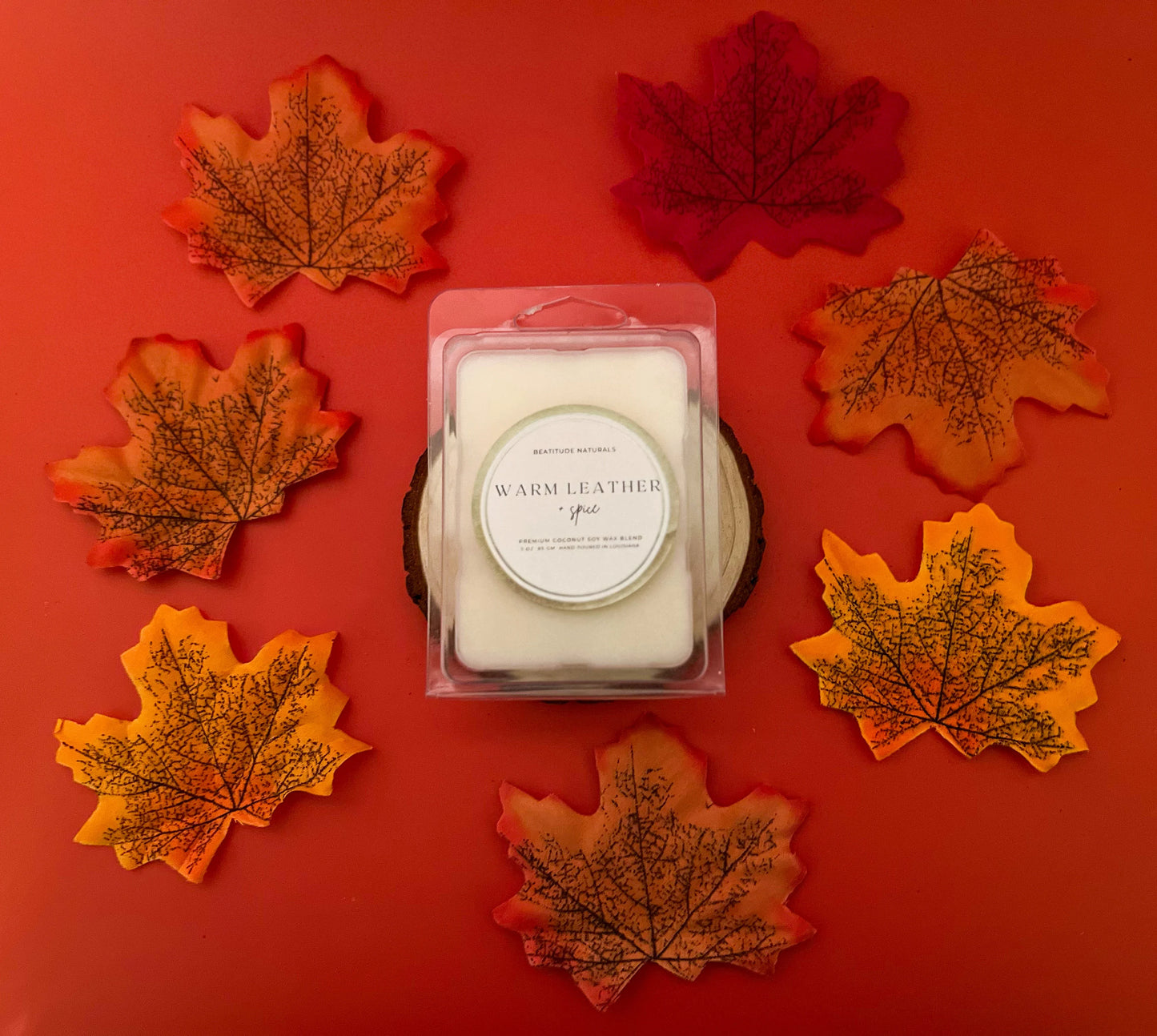 Warm Leather and Spice Coconut Soy Wax Melt 3 oz